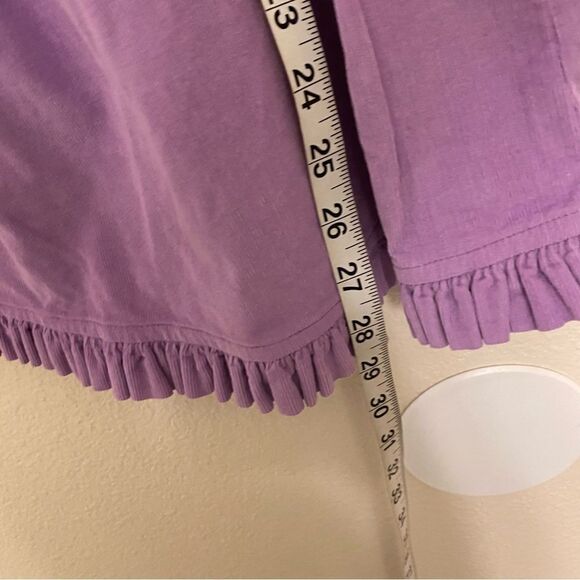 Red Beans cotton puff sleeve lavender oversized boho peasant courderoy dress 10 - Picture 6 of 8